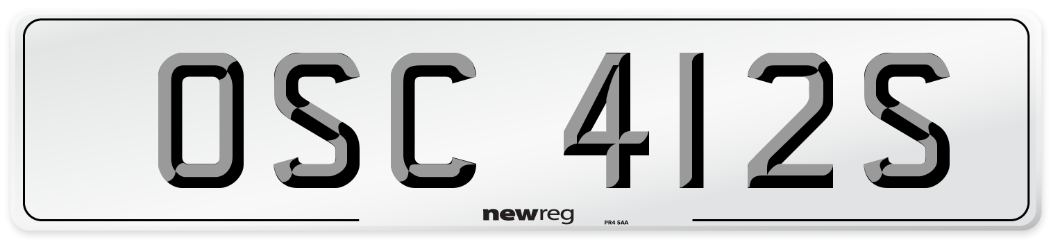 OSC 412S Number Plate from New Reg